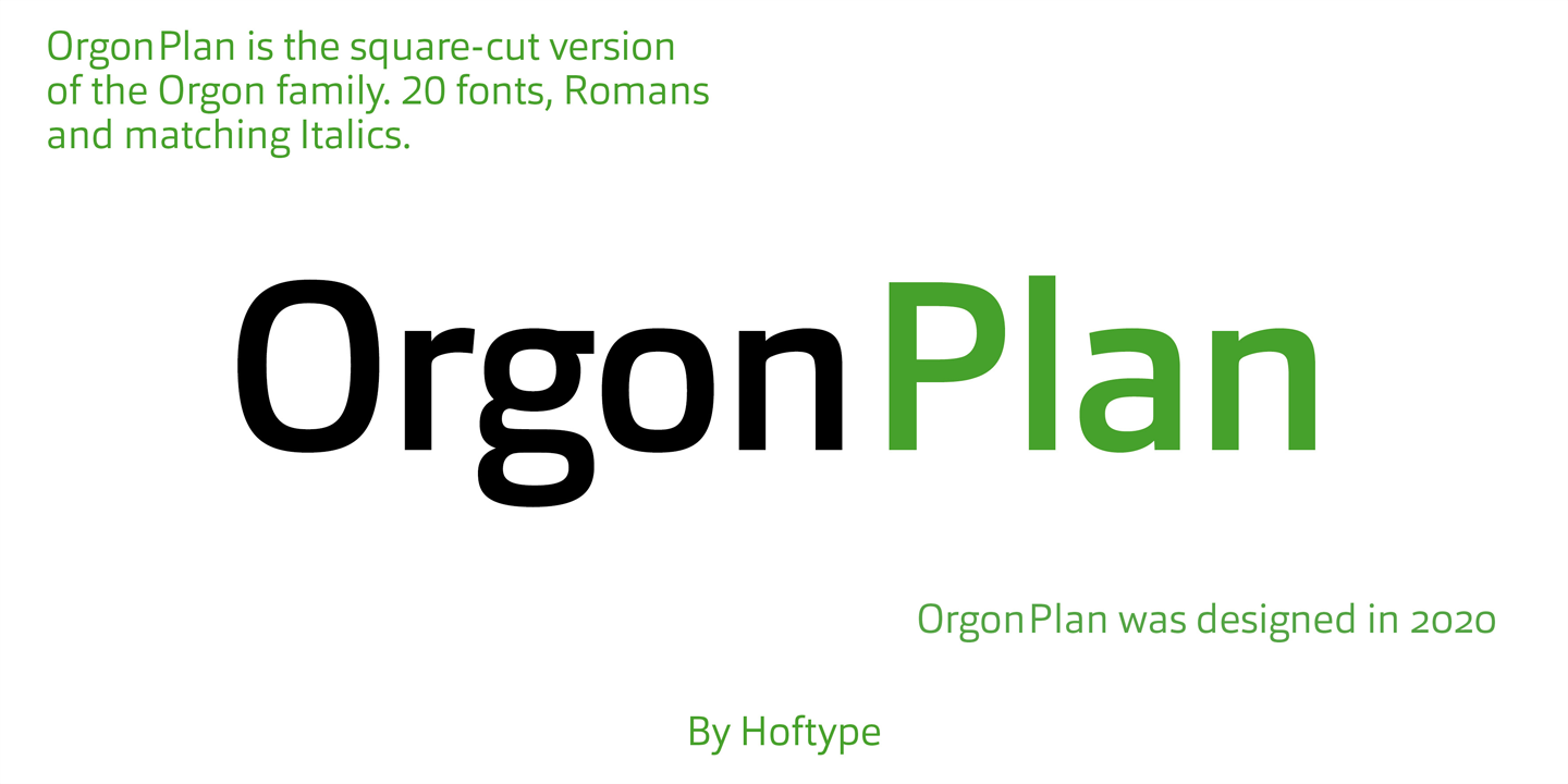 Schriftart Orgon Plan